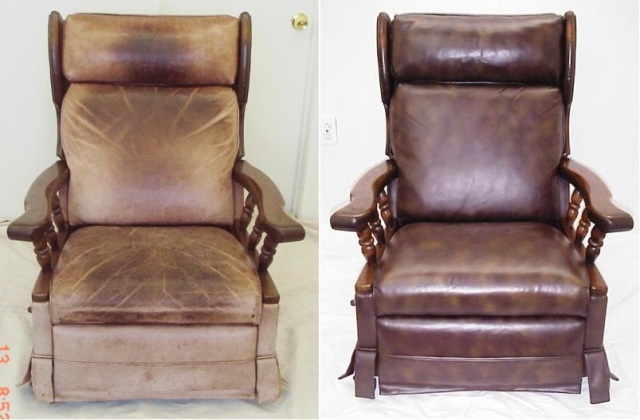 leather repair before and after