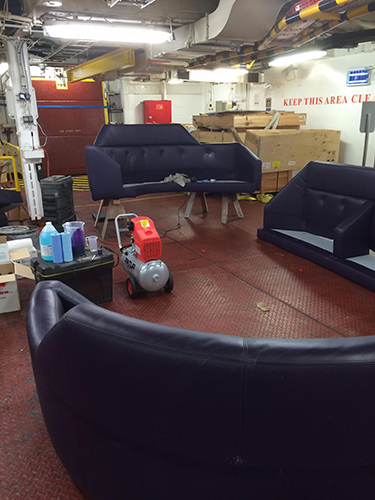 ship leather booth seat couches